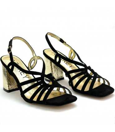 SANDALIA AZAREY METALIZADA 459H103M NEGRO