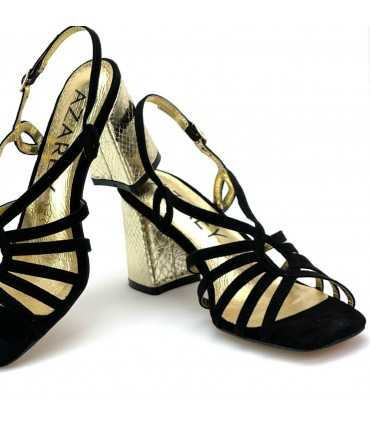SANDALIA AZAREY METALIZADA 459H103M NEGRO
