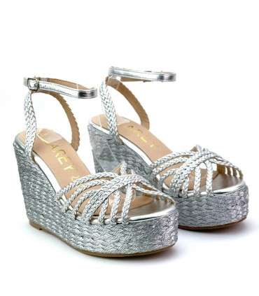CUÑA YUTE METALIZADA AZAREY 572H428 PLATA