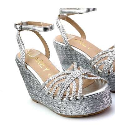 CUÑA YUTE METALIZADA AZAREY 572H428 PLATA