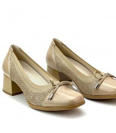 ZAPATO TACON BAJO AMD26343 TAUPE