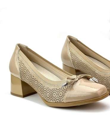 ZAPATO TACON BAJO AMD26343 TAUPE