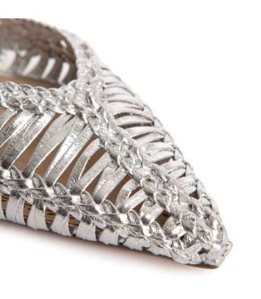 ZAPATO PLANO METALIZADO M4135 PLATA