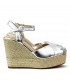 SANDALIA CUÑA METALIZADA 494H406M PLATA