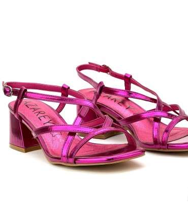SANDALIA TACON METALIZADA 563H419 FUCSIA
