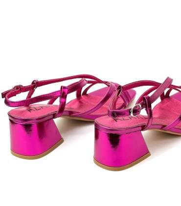 SANDALIA TACON METALIZADA 563H419 FUCSIA