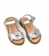 SANDALIA PIEL NIÑA VAQUETILLA LC 4003 PLATA