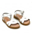 SANDALIA PIEL NIÑA VAQUETILLA LC 4003 BLANCO