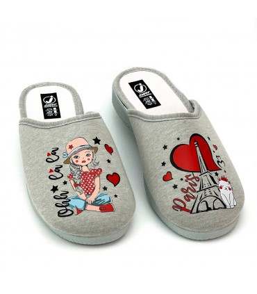 ZAPATILLA CASA JAVER 47-225 GRIS OH LA LA