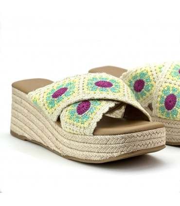 ZUECO YUTE CROCHET DHF26063 BLANCO PASTEL