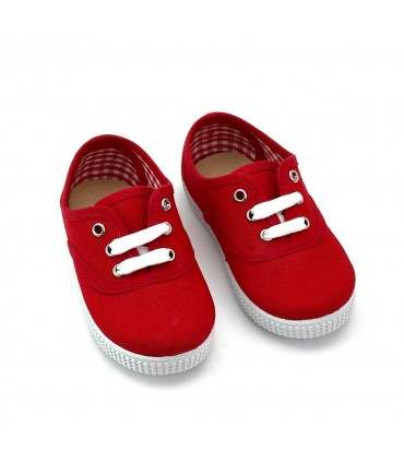 ZAPATILLA LONA CORDONES BATILAS 57601 ROJO