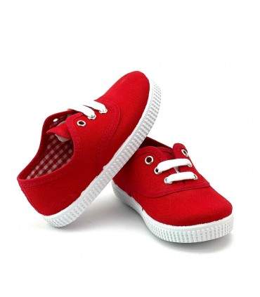 ZAPATILLA LONA CORDONES BATILAS 57601 ROJO