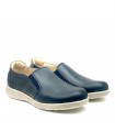 ZAPATO PIEL CLAYAN 381 DAKOTA AZUL PISO FLEX CREMA