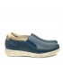 ZAPATO PIEL CLAYAN 381 DAKOTA AZUL PISO FLEX CREMA