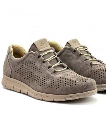 ZAPATILLA CHICO PIEL ELASTICA 342 REMAQUE GRIS