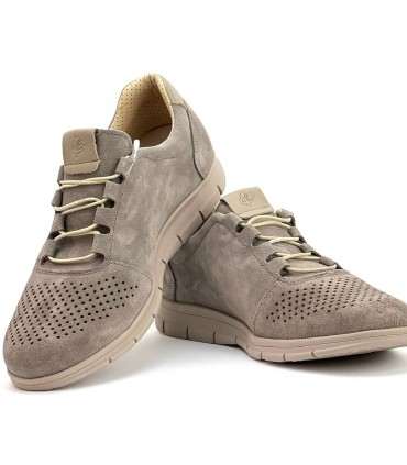 ZAPATILLA CHICO PIEL ELASTICA 342 REMAQUE GRIS