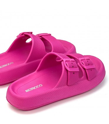 CHANCLA PLATAFORMA 2 HEBILLAS GOLATA C38-432P FUCSIA