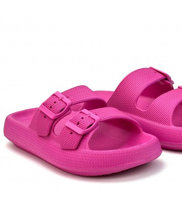 CHANCLA PLATAFORMA 2 HEBILLAS GOLATA C38-432P FUCSIA