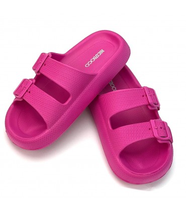 CHANCLA PLATAFORMA 2 HEBILLAS GOLATA C38-432P FUCSIA
