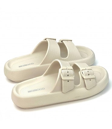 CHANCLA PLATAFORMA 2 HEBILLAS GOLATA C38-432P BEIGE