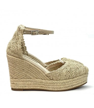 CUÑA CERRADA CROCHET M4295 NATURAL