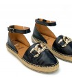 ALPARGATA PIEL CADENA TOP 3 SR24510 NEGRO