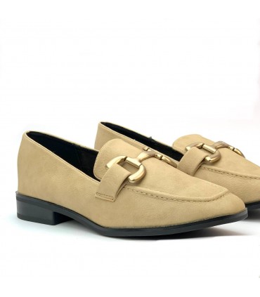 MOCASIN PLANO HERRAJE DXF27631 BEIG