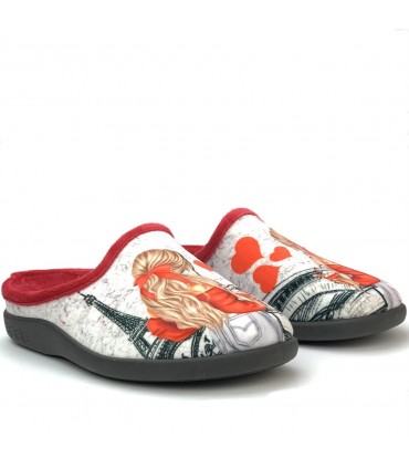ZAPATILLA CASA CHICA PARIS 26-208 ROJO