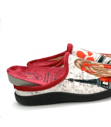 ZAPATILLA CASA CHICA PARIS 26-208 ROJO