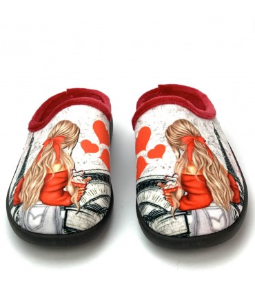 ZAPATILLA CASA CHICA PARIS 26-208 ROJO