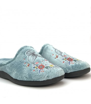 ZAPATILLA CASA FLOWERS 26-200 AGUAMAR
