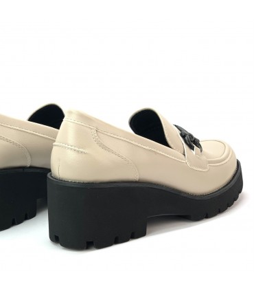 MOCASIN TACON ANCHO AMARPIES  AZS27220 CREMA