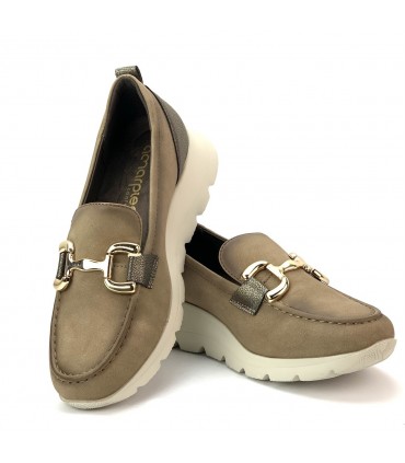 MOCASIN CONFORT AMARPIES HEBILLA AMD27094 TAUPE