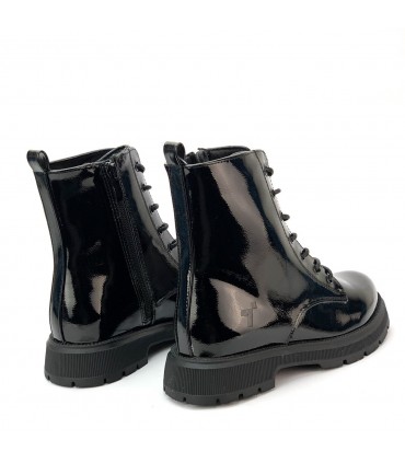 BOTIN MILITAR NIÑA CRECENDO 2633 CHAROL NEGRO