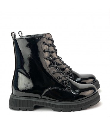 BOTIN MILITAR NIÑA CRECENDO 2633 CHAROL NEGRO