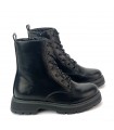 BOTIN MILITAR NIÑA CRECENDO 2633 NAPA NEGRO
