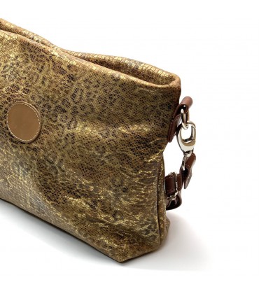 BOLSO PIEL HECHO A MANO MEDIANO LEO ORO