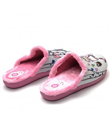 ZAPATILLA CASA NIÑA 61032 ALCALDE GRIS ROSA