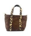 BOLSO PIEL LEOPARDO ASA MARRON