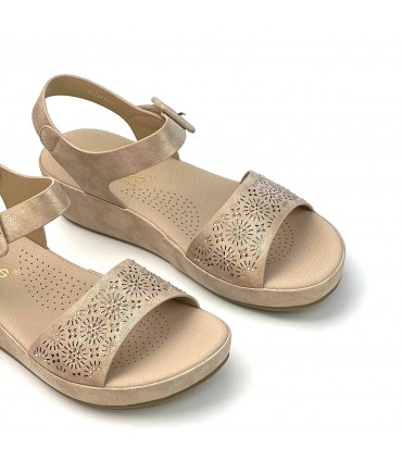 SANDALIA CUÑA AMARPIES ABZ26749 PLATINO