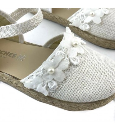 ALPARGATA CEREMONIA CHUCES 36000 YUTE PASA-0289 LINO BLANCO