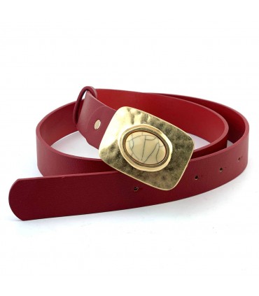 CINTURON PLACA BTST14193 ROJO