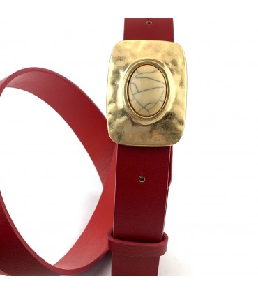 CINTURON PLACA BTST14193 ROJO