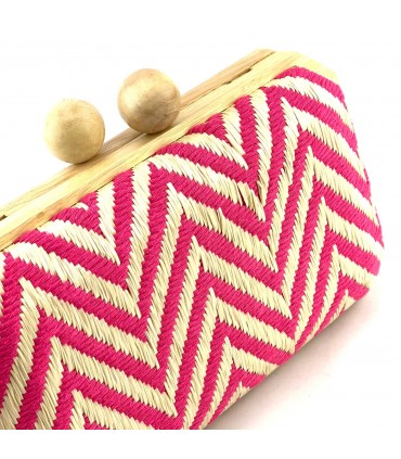BOLSO FIESTA MADERA RAYAS ROSA AST20540 5