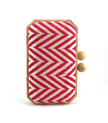 BOLSO FIESTA MADERA RAYAS ROSA AST20540 5