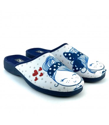 ZAPATILLA CASA CUÑA MUJER JAVER 47-246 MARINO