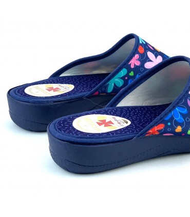 ZAPATILLA CASA MUJER FLORES ALCALDE 5002 MARINO
