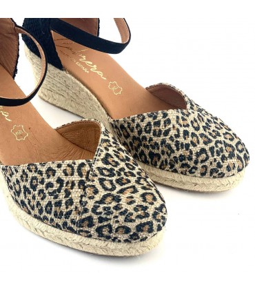 CUÑA CERRADA PIEL CABRERA 87-5 LEOPARDO
