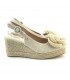 CUÑA CERRADA NATURAL FLOR CF-5040 BEIGE