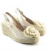 CUÑA CERRADA NATURAL FLOR CF-5040 BEIGE